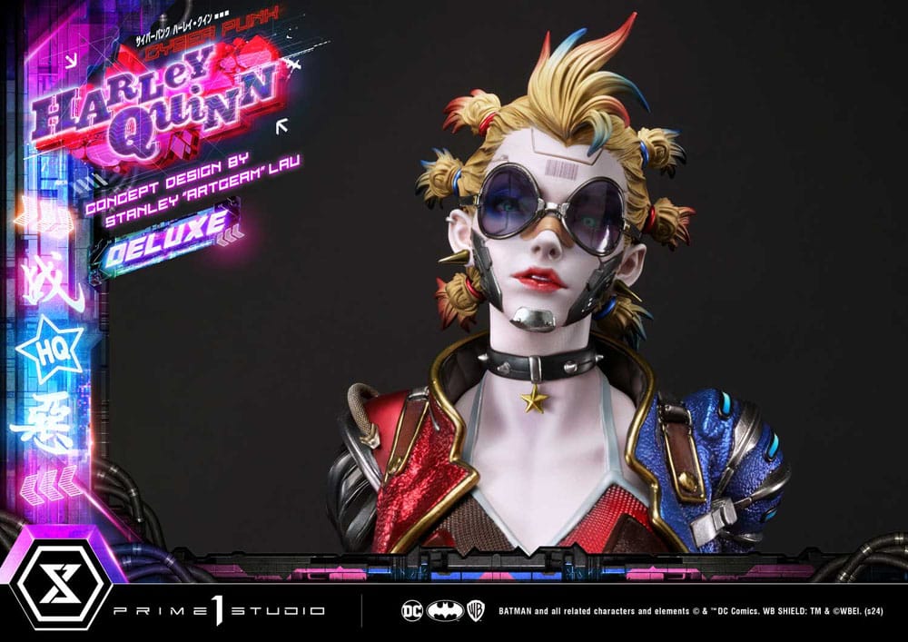 Batman statuette Ultimate Premium Masterline Series Cyberpunk Harley Quinn Deluxe Bonus Version 60 cm