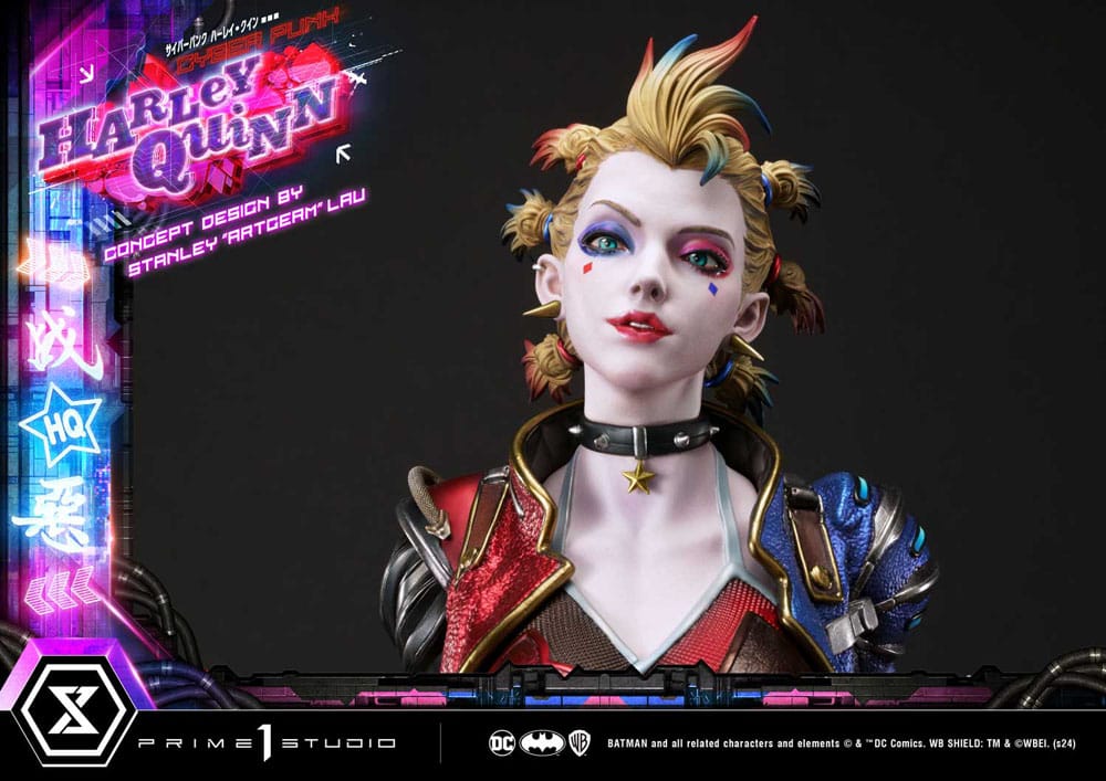 Batman statuette Ultimate Premium Masterline Series Cyberpunk Harley Quinn Deluxe Bonus Version 60 cm