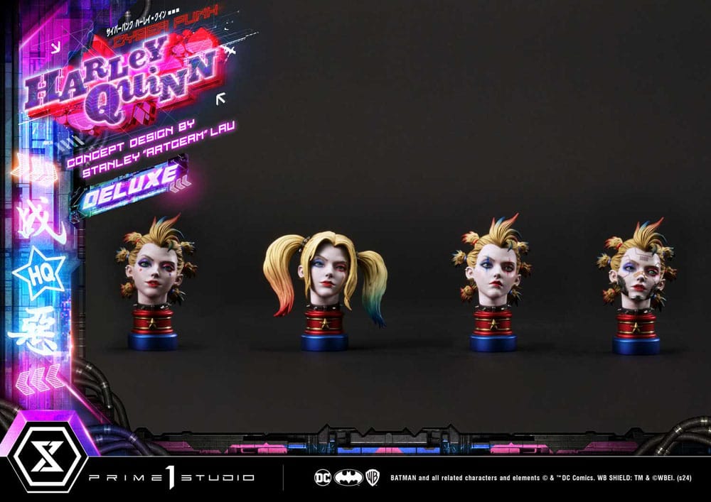 Batman statuette Ultimate Premium Masterline Series Cyberpunk Harley Quinn Deluxe Bonus Version 60 cm