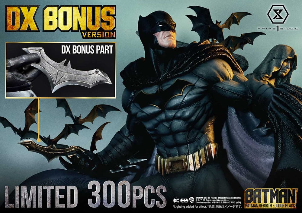 Batman statuette Ultimate Premium Masterline Series 1/4 Batman Rebirth Edition Black Deluxe Bonus Version 71 cm