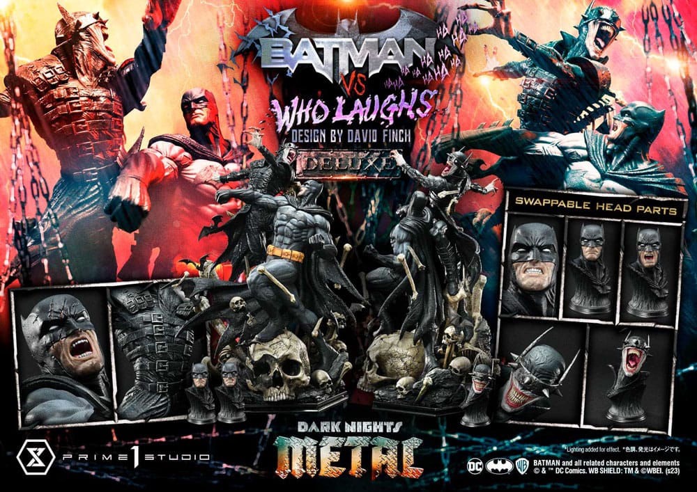 Dark Nights: Metal statuette Ultimate Premium Masterline Series 1/4 Batman VS Batman Who Laughs Deluxe Bonus Version 67 cm
