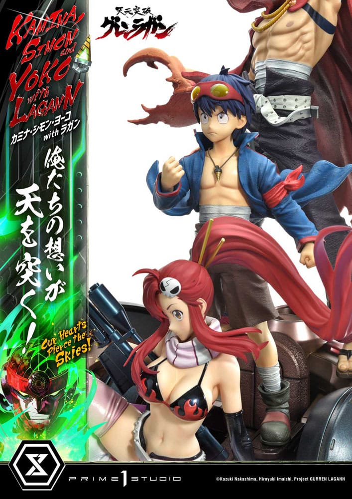 Gurren Lagann statuette Ultimate Premium Masterline Series 1/4 Kamina, Simon & Yoko with Lagann 97 cm