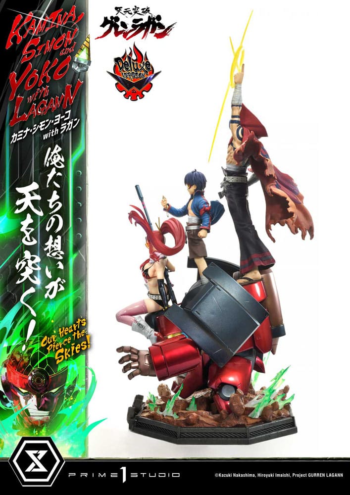 Gurren Lagann statuette Ultimate Premium Masterline Series 1/4 Kamina, Simon & Yoko with Lagann Deluxe Version 97 cm