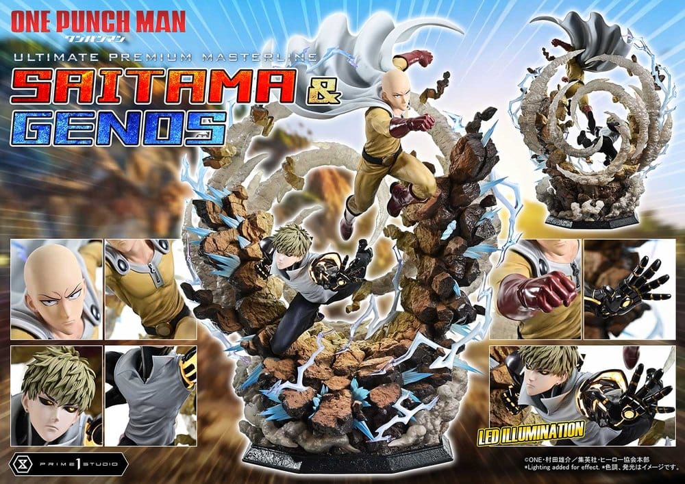 One-Punch Man statuette Ultimate Premium Masterline Series 1/4 Saitama & Genos 73 cm