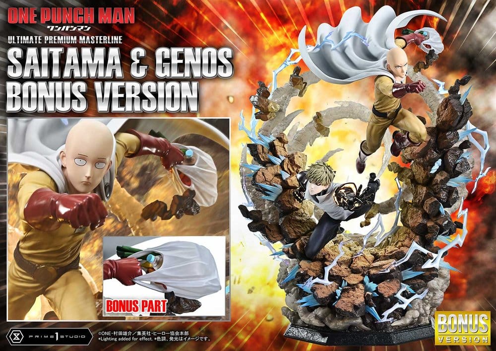 One-Punch Man statuette Ultimate Premium Masterline Series 1/4 Saitama & Genos DX Bonus Version 73 cm