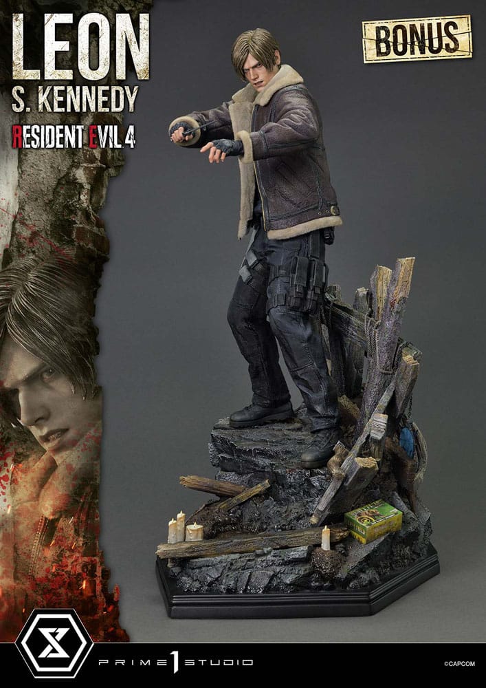Resident Evil 4 statuette Ultimate Premium Masterline Series 1/4 Leon S. Kennedy Bonus Ver. 64 cm