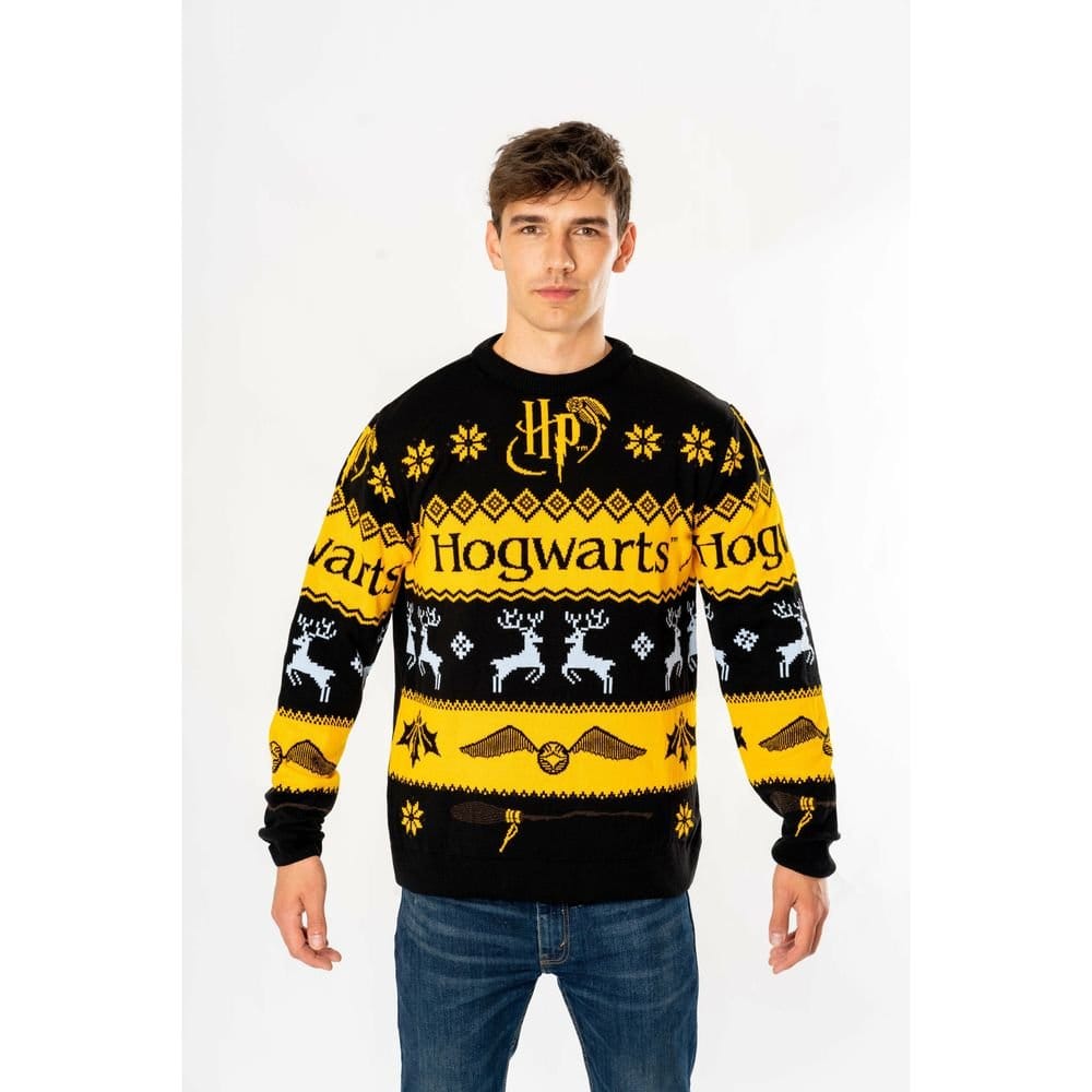 Harry Potter pull de Noël Deluxe Hogwarts Knitted (M)
