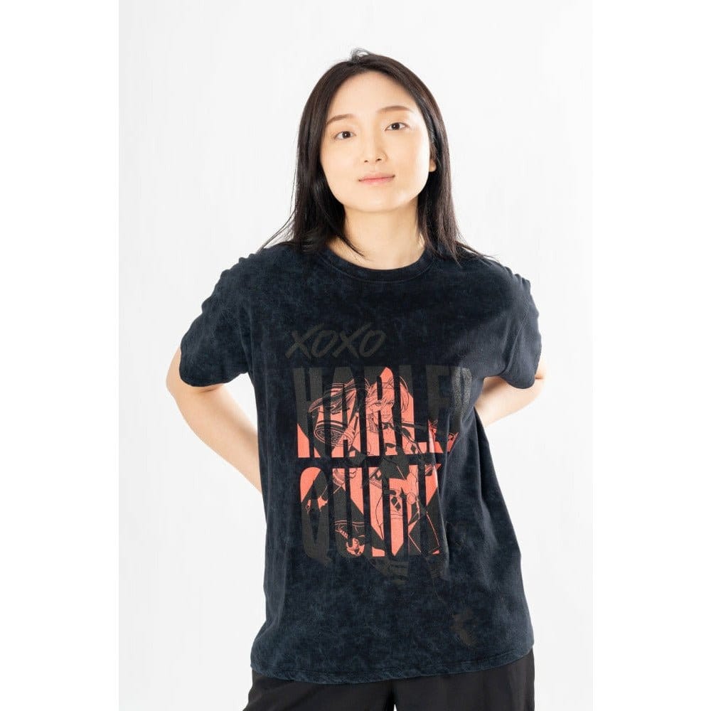 DC Comics T-Shirt Harley Quinn Acid Wash Xoxo (S)