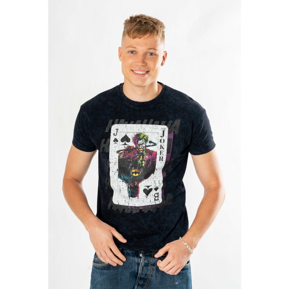 DC Comics T-Shirt The Joker Acid Wash Playing Card (M)