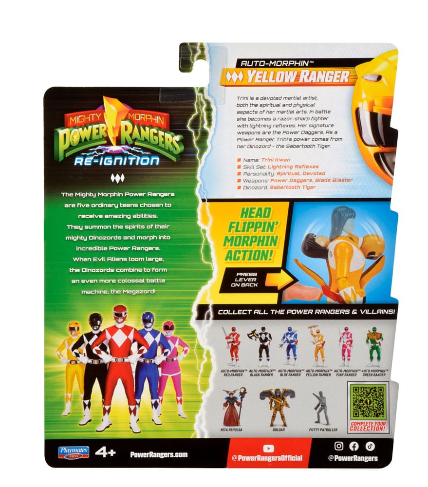 Power Rangers Figurine Auto-Morphin Yellow Ranger 12 cm