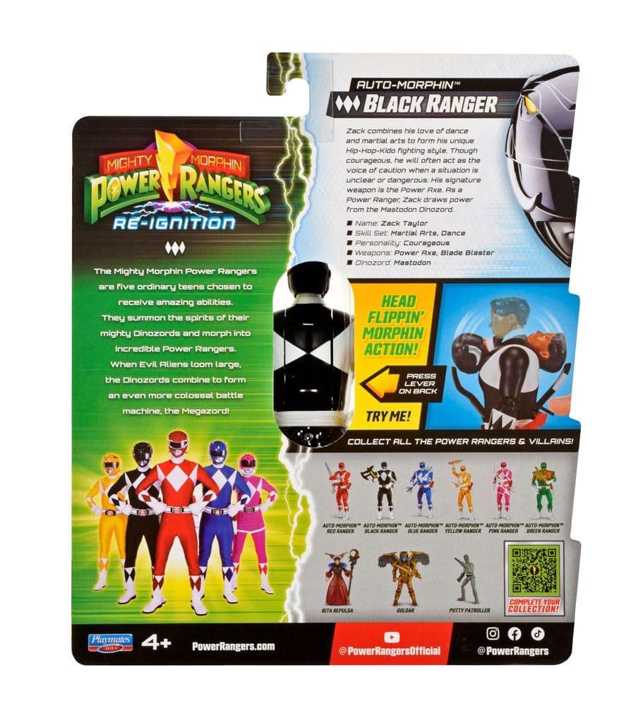 Power Rangers Figurine Auto-Morphin Black Ranger 12 cm