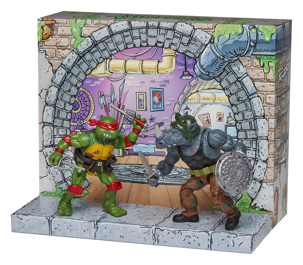 Les Tortues Ninja: Remastered figurines Raphael vs. Rocksteady