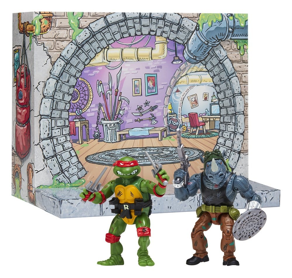 Les Tortues Ninja: Remastered figurines Raphael vs. Rocksteady