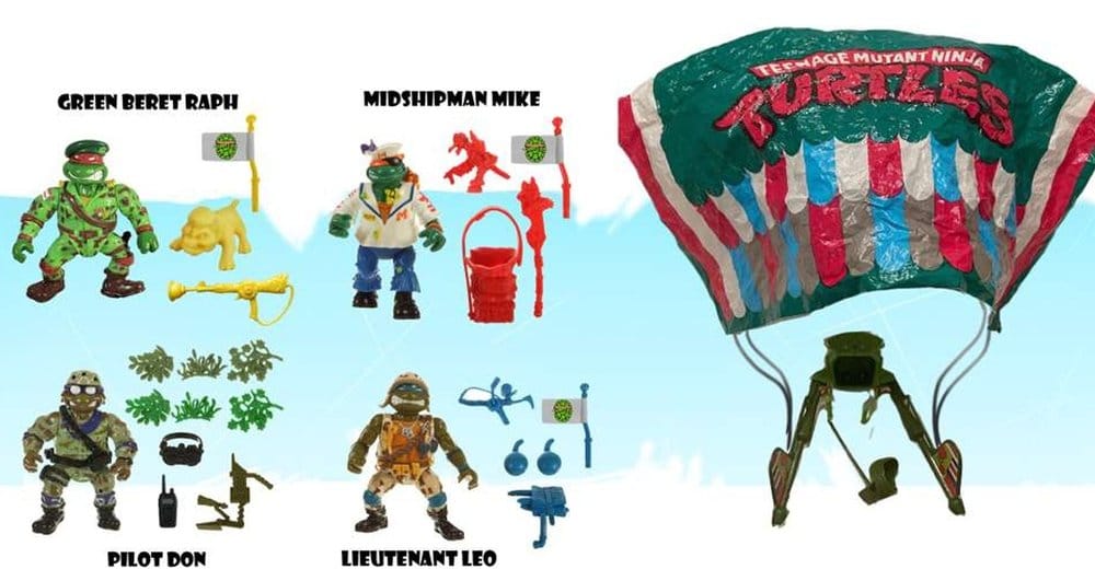 Tortues Ninja Classic figurines pack de 4 Sewer Heroes avec Parachute