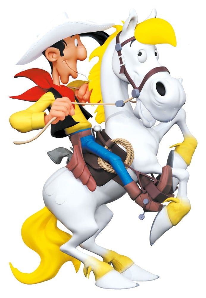 Lucky Luke Resin statuette Lucky Luke sur Jolly Jumper cabré 25 cm