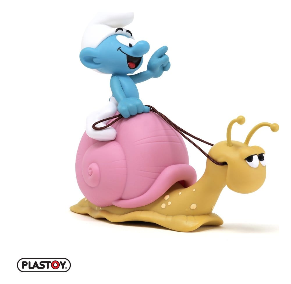 Les Schtroumpfs: Tirelire Smurf on a Snail's Back 19 cm