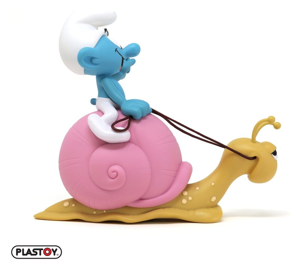Les Schtroumpfs: Tirelire Smurf on a Snail's Back 19 cm