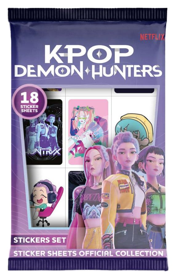 KPop Demon Hunters présentoir de feuilles d'autocollants (18)