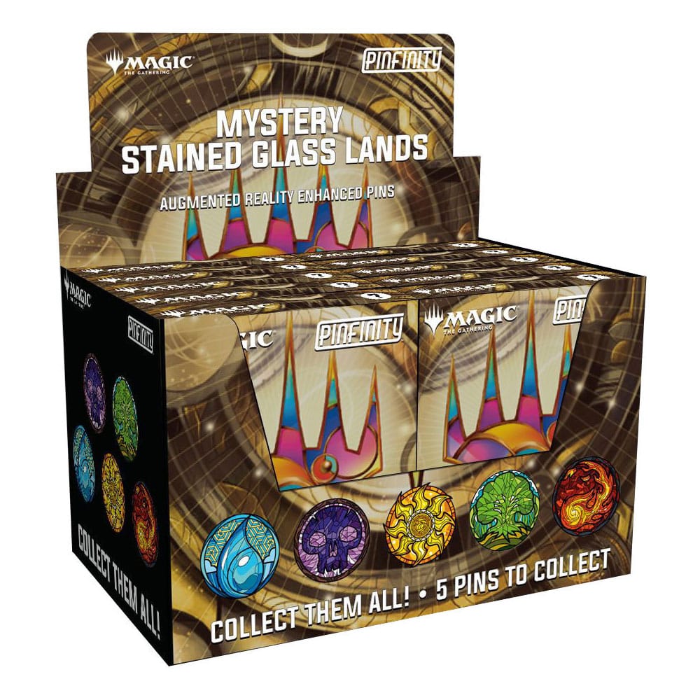 Magic: The Gathering assortiment pin's Blind Box Mystery Pins Stained Glass Lands (10)