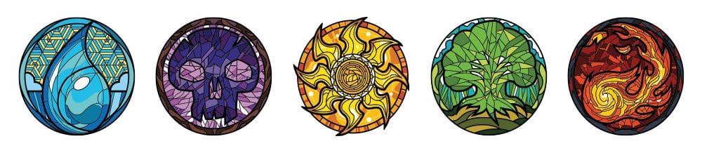 Magic: The Gathering assortiment pin's Blind Box Mystery Pins Stained Glass Lands (10)