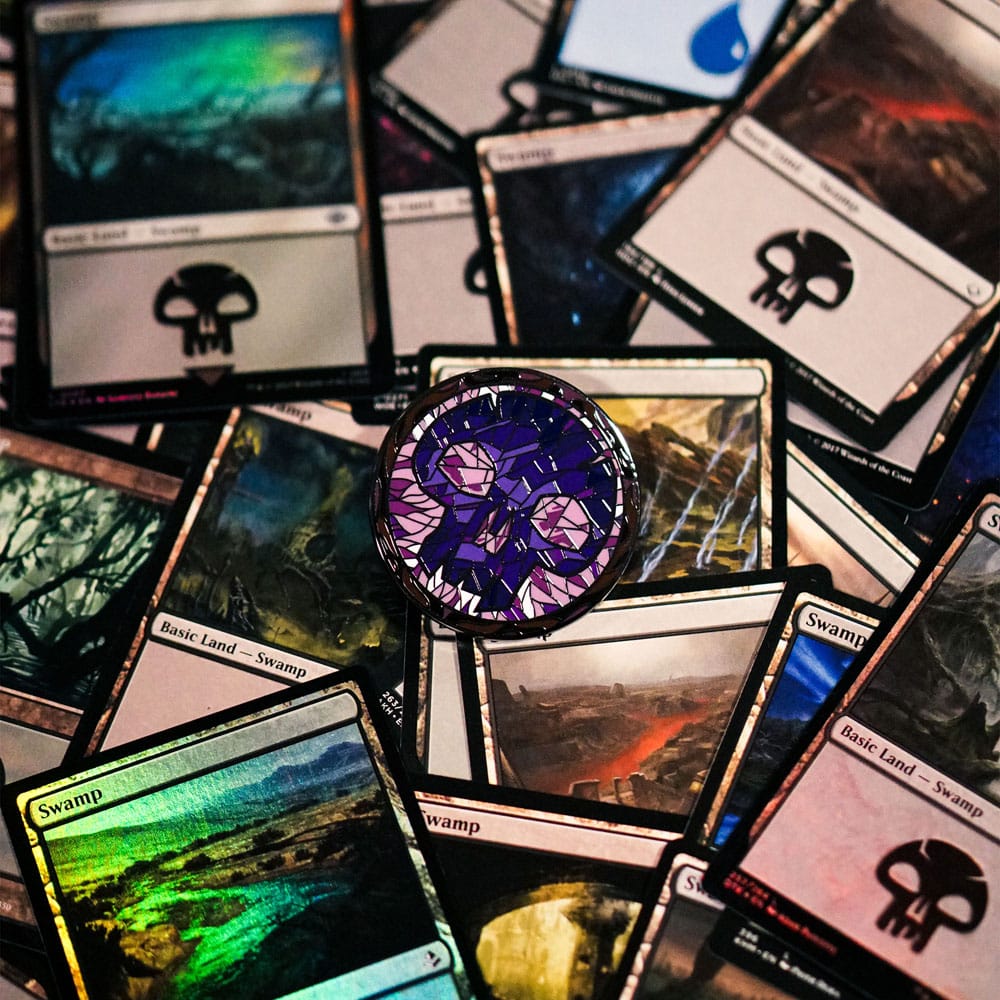 Magic: The Gathering assortiment pin's Blind Box Mystery Pins Stained Glass Lands (10)