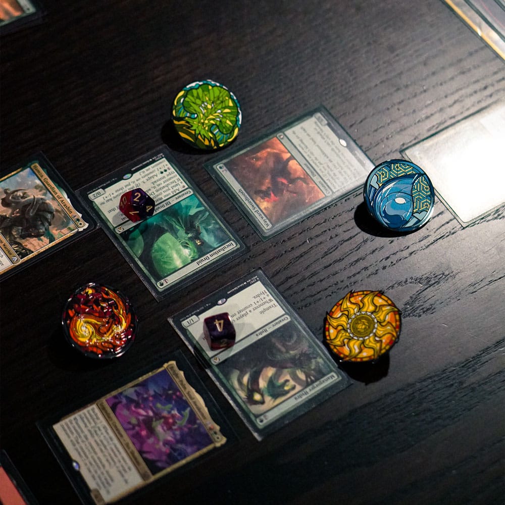 Magic: The Gathering assortiment pin's Blind Box Mystery Pins Stained Glass Lands (10)
