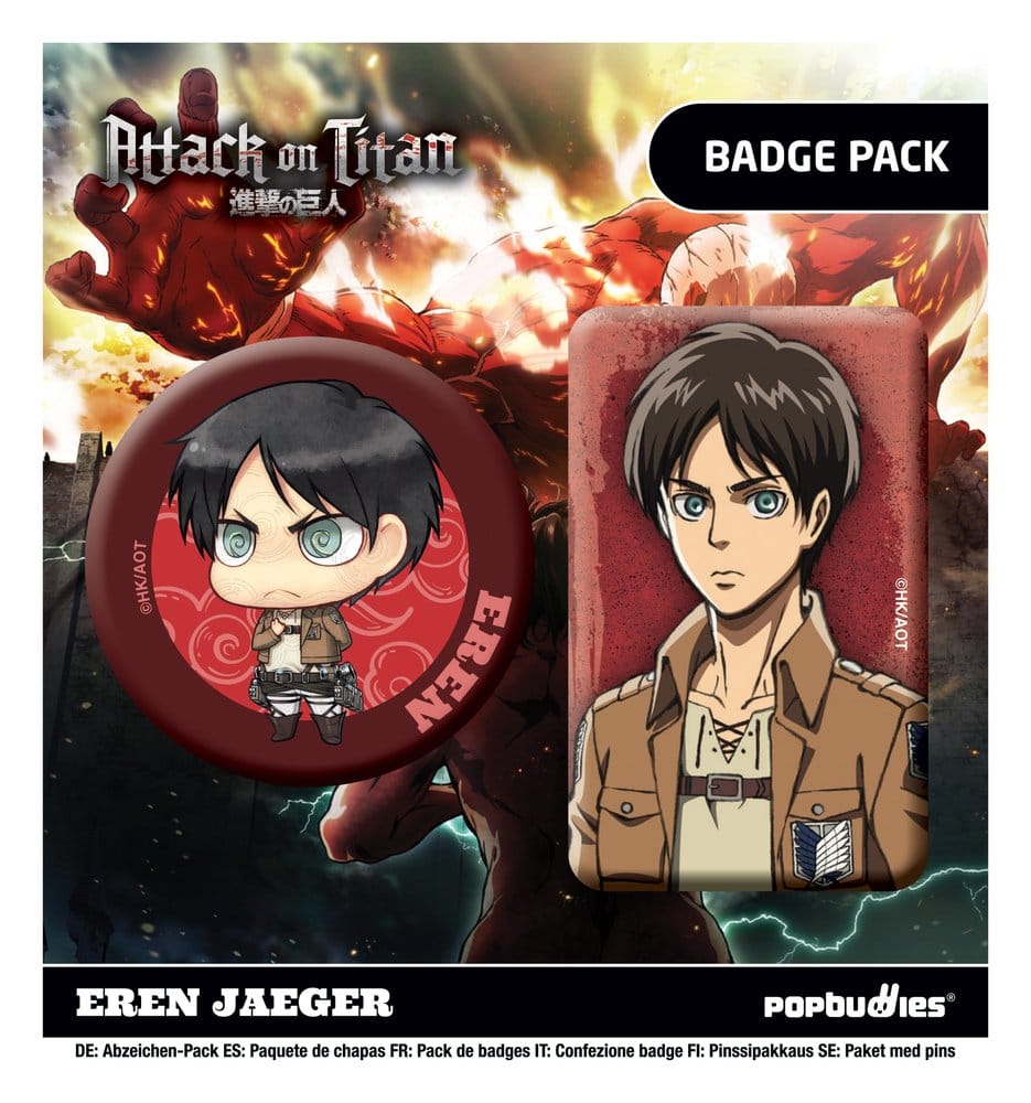 Attack on Titan pack 2 badges Eren Jaeger