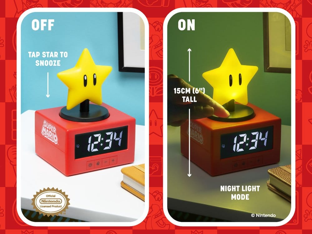 Super Mario Icon réveil Super Star 15 cm