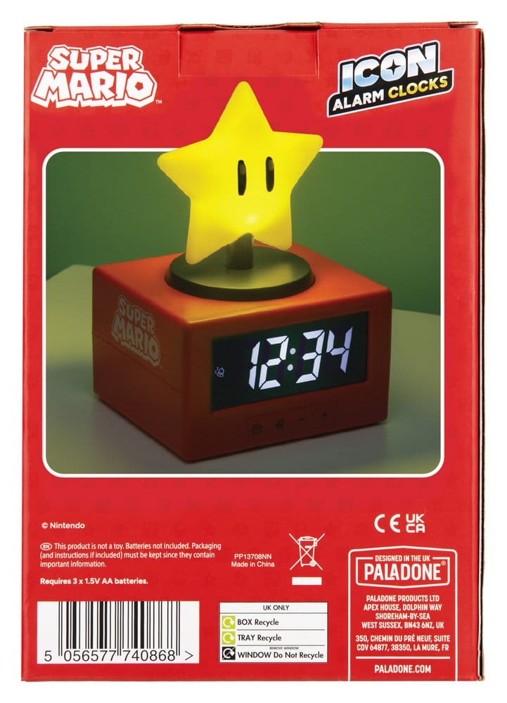 Super Mario Icon réveil Super Star 15 cm