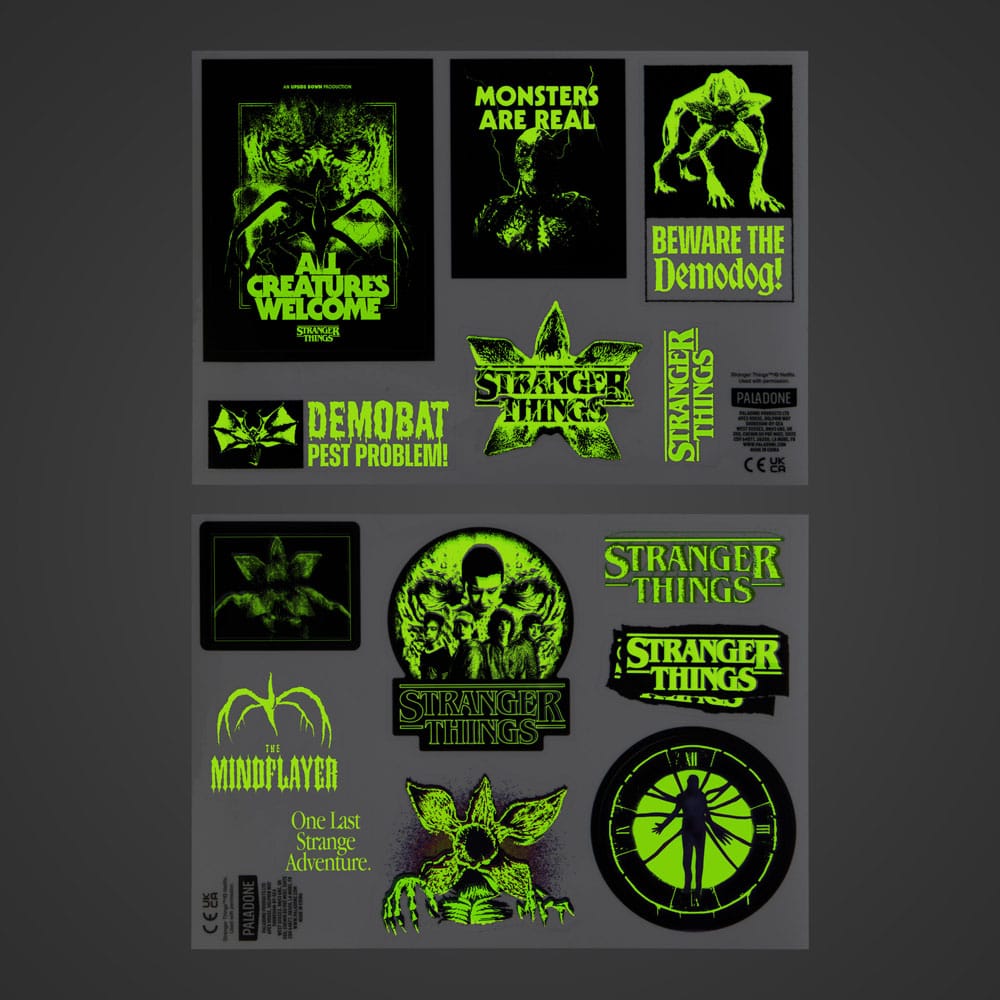 Stranger Things 5 autocollants pour gadgets Glow in the Dark