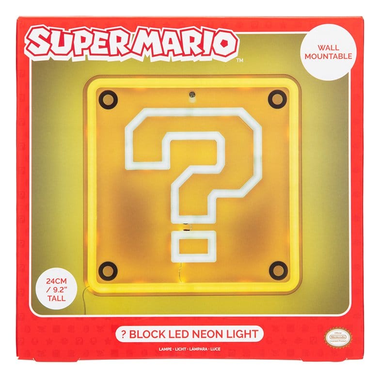 Super Mario lampe murale LED Neon Question Block 24 x 24 cm