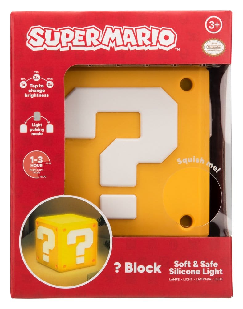Super Mario SquishyGlo lampe Question Block Rechargeable 13 cm