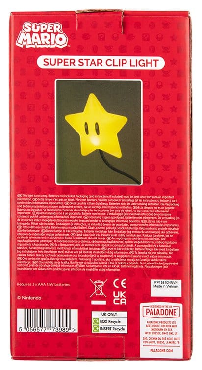 Super Mario lampe Super Star Clip 33 cm