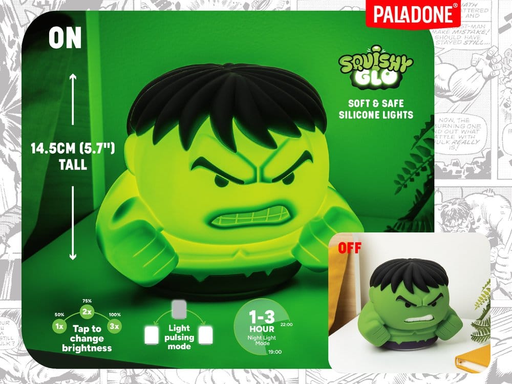 Marvel Universe SquishyGlo lampe Hulk Rechargeable 15 cm