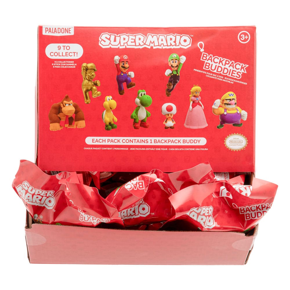 Super Mario présentoir porte-clés sac à dos Mystery Bags (24)
