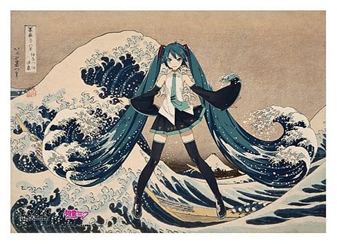 Katsushika Hokusai x Hatsune Miku Panneau acrylique Thirty-six Views of Mount Fuji The Great Wave off Kanagawa 30 cm