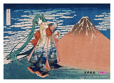 Katsushika Hokusai x Hatsune Miku Panneau acrylique Thirty-six Views of Mount Fuji Fine Wind, Clear Morning 30 cm