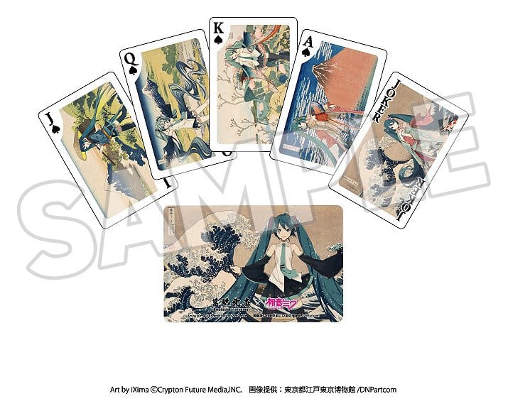 Katsushika Hokusai x Hatsune Miku jeu de cartes à jouer
