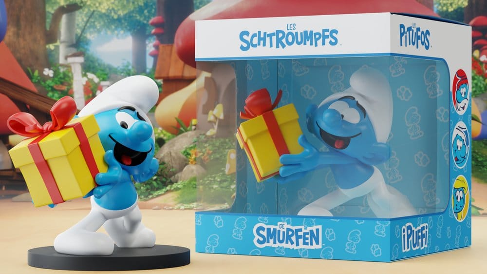 Les Schtroumpfs Statue Schtroumpf Farceur avec Cadeau 10 cm