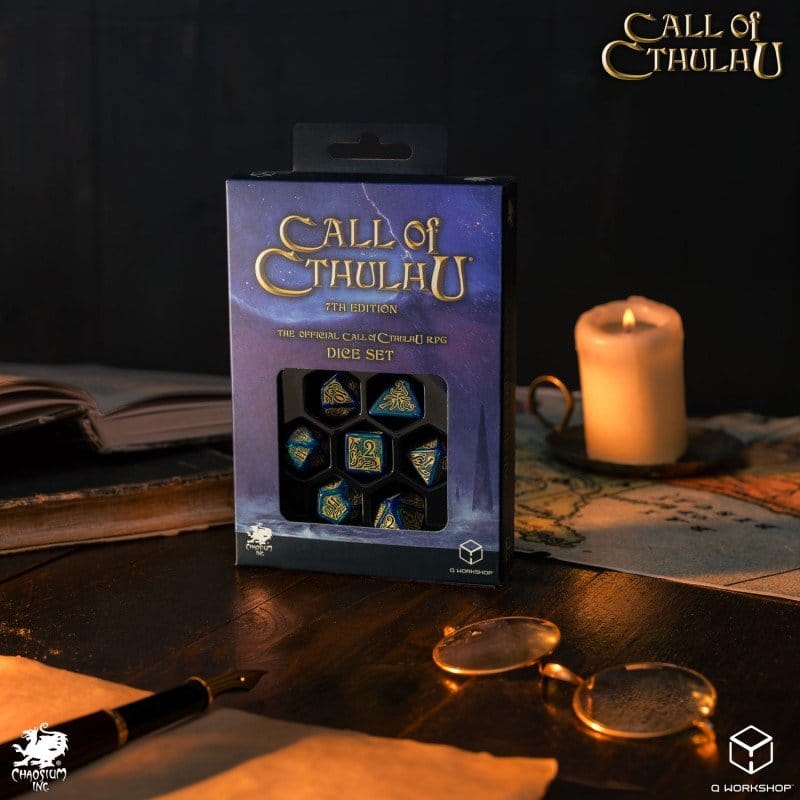 Call of Cthulhu 7th Edition Set de 7 Dés Blue-green & Gold