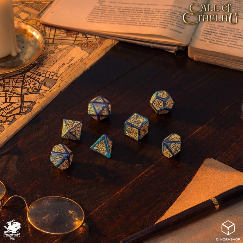 Call of Cthulhu 7th Edition Set de 7 Dés Blue-green & Gold