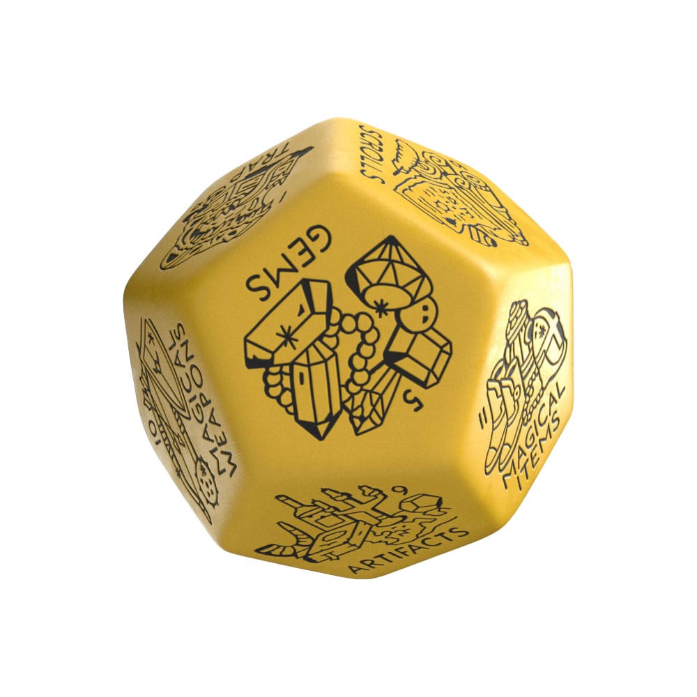 Viridian Jumbo dé Treasure Generator Die D12 Jaune