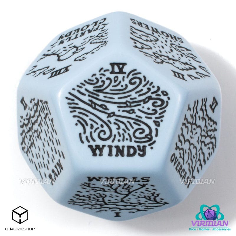 Viridian Jumbo dé Weather Generator Die D12 Bleu