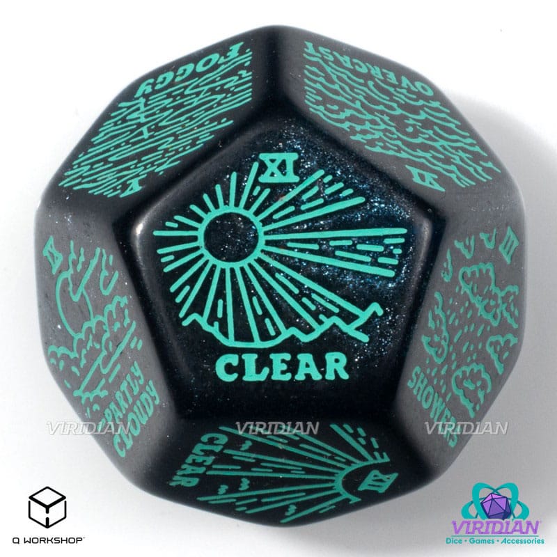 Viridian Jumbo dé Weather Generator Die D12 Turquoise