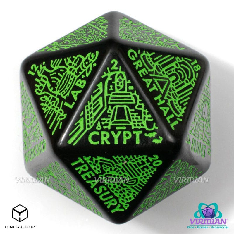 Viridian Jumbo dé Dungeon Room Generator D20 Noir