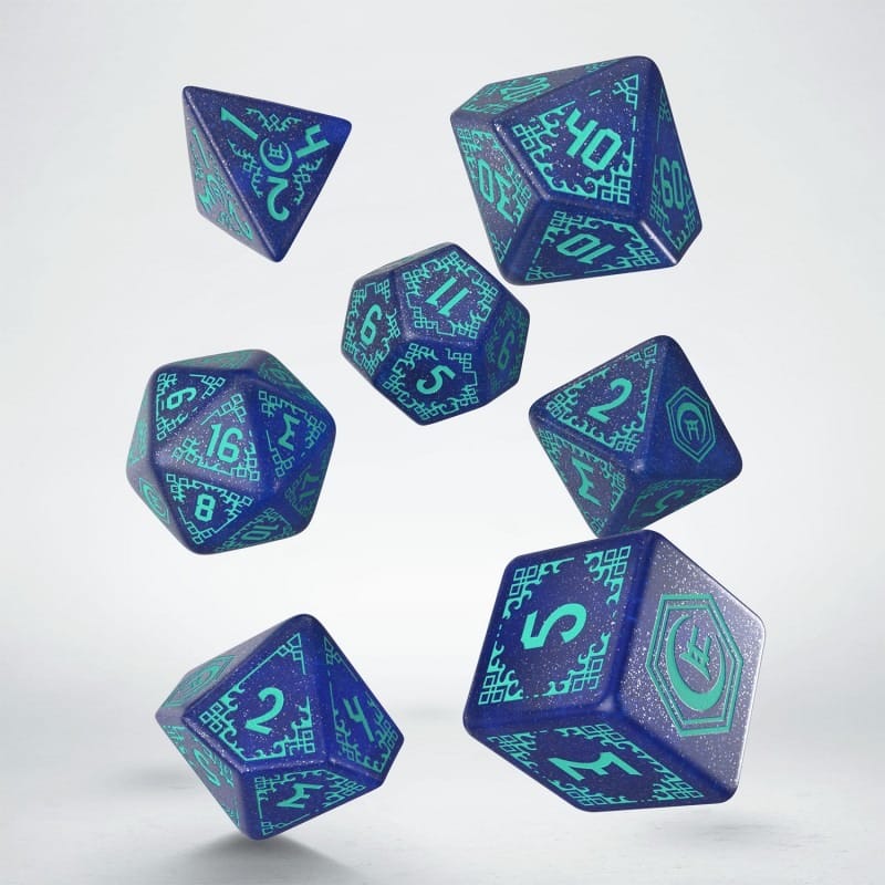 Shadow Scar pack de 7 dés Blue & Turquoise