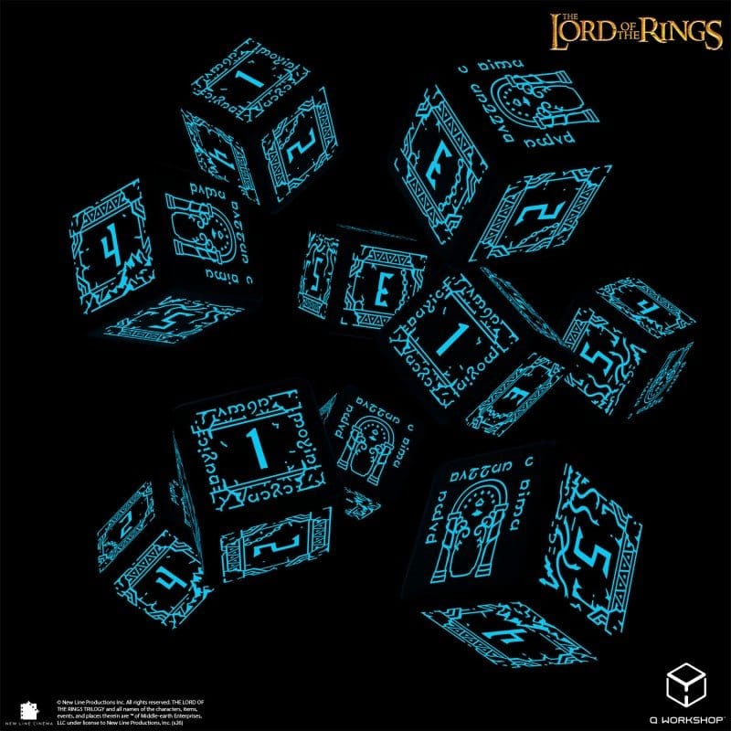 Le Seigneur des Anneaux: pack de 10 dés D6 Moria (Glow in the dark)