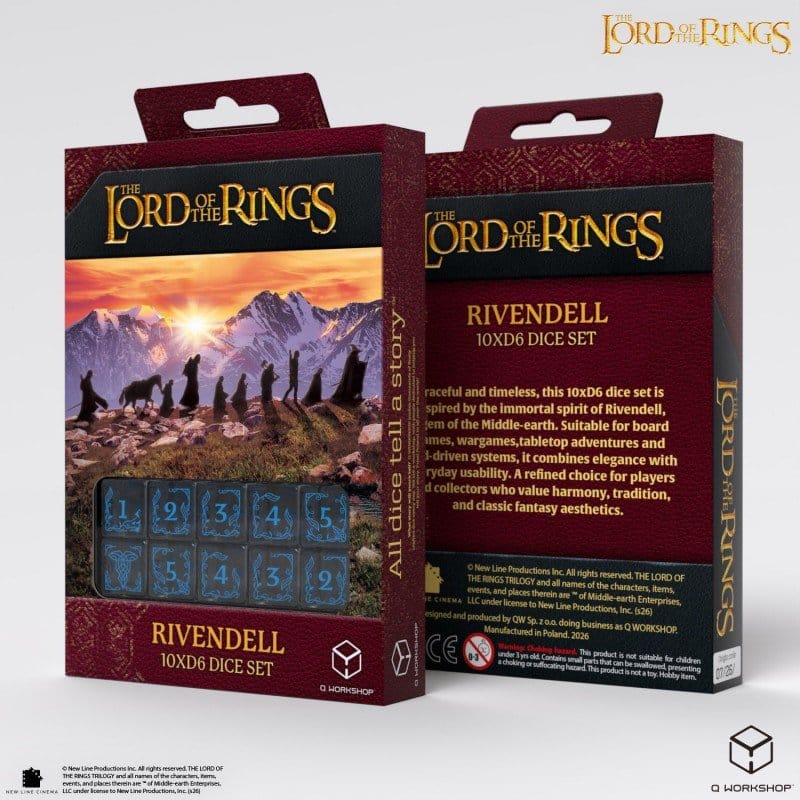 Le Seigneur des Anneaux: pack de 10 dés D6 Fondcombe (Eau)
