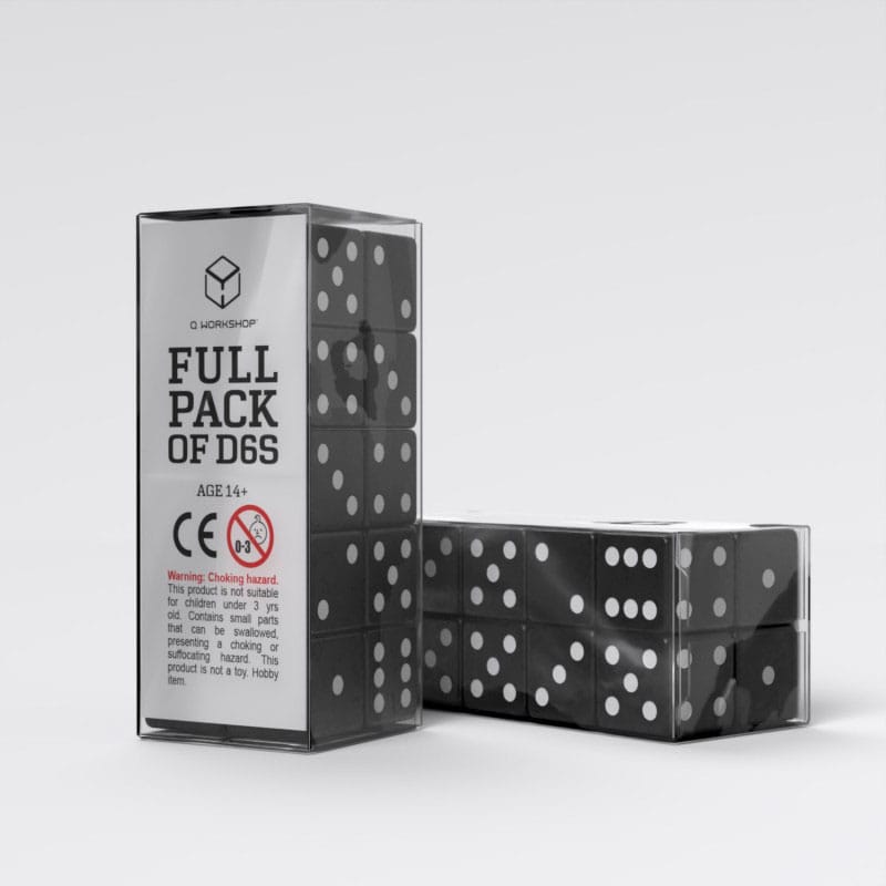 Q Workshop pack dés Full Pack D6 Noir (20)