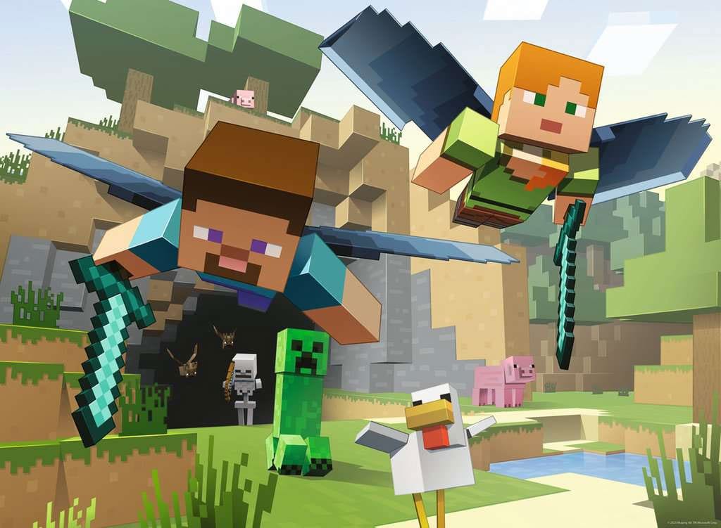 Minecraft puzzle pour enfants XXL Animal Adventures (200 pièces)